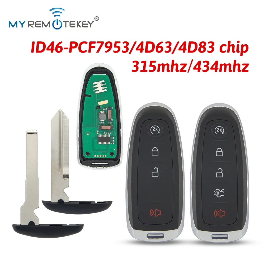 MYREMOTEKEY Smart Key 315/434MHz ID46-PCF7953 4D63/4D83 Chip for Ford Edge Explorer Flex Taurus Expedition Focus Escape