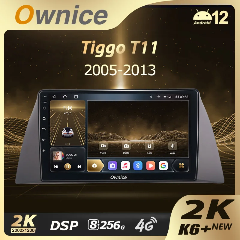 Ownice K6+ 2K 13.3 for Chery Tiggo T11 1 2005 - 2013 Car Radio Multimedia Video Player Navi Stereo GPS Android 12 No 2din 2 Din