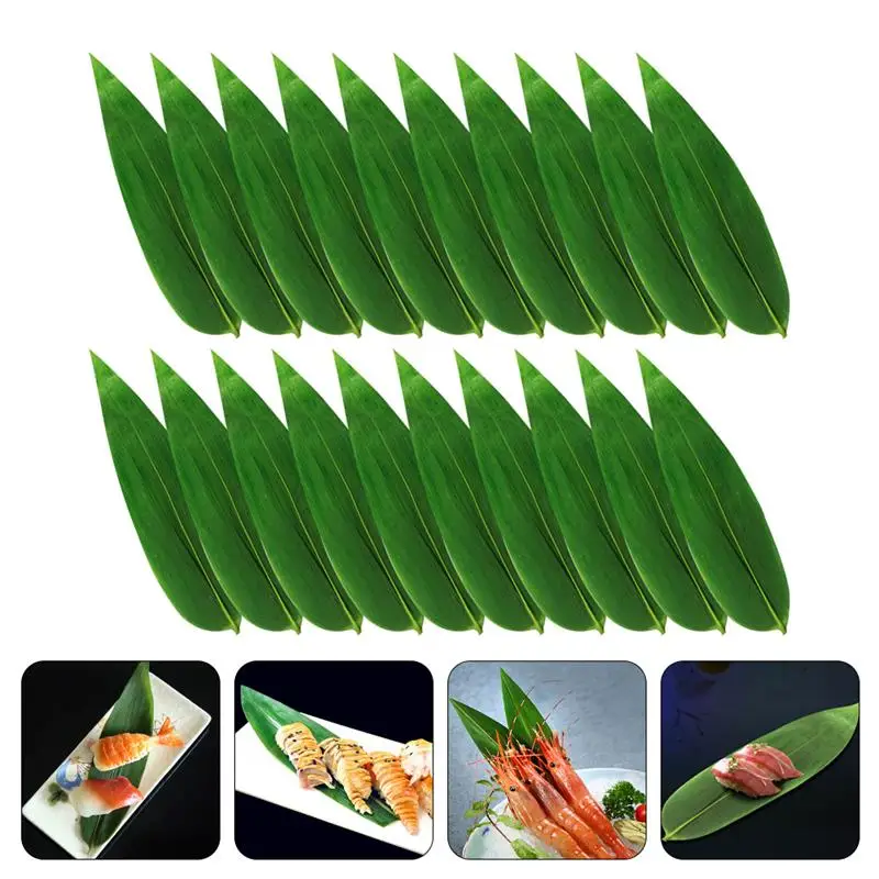 Sushi Leaf Plate Leaves Sashimi Ornament Japanese Tray Decor Roller Serving Machine Zongzi Food Artificial Bamboo Dish Platter