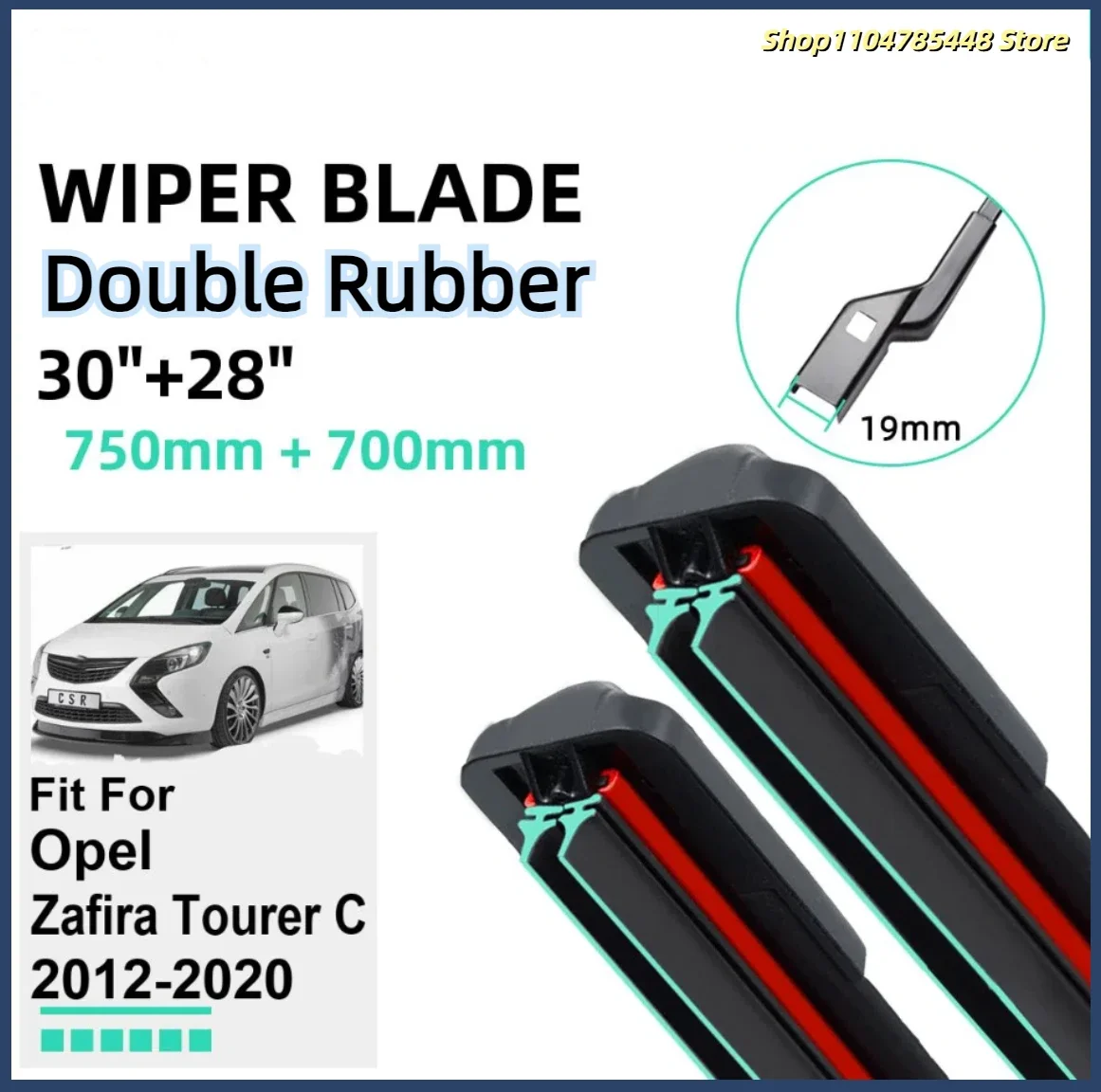 

Double Rubber Car Wiper Blades for Opel Zafira Tourer C 2012-2020 Front Windscreen Windshield Rubber Car Accessories 2019 2020