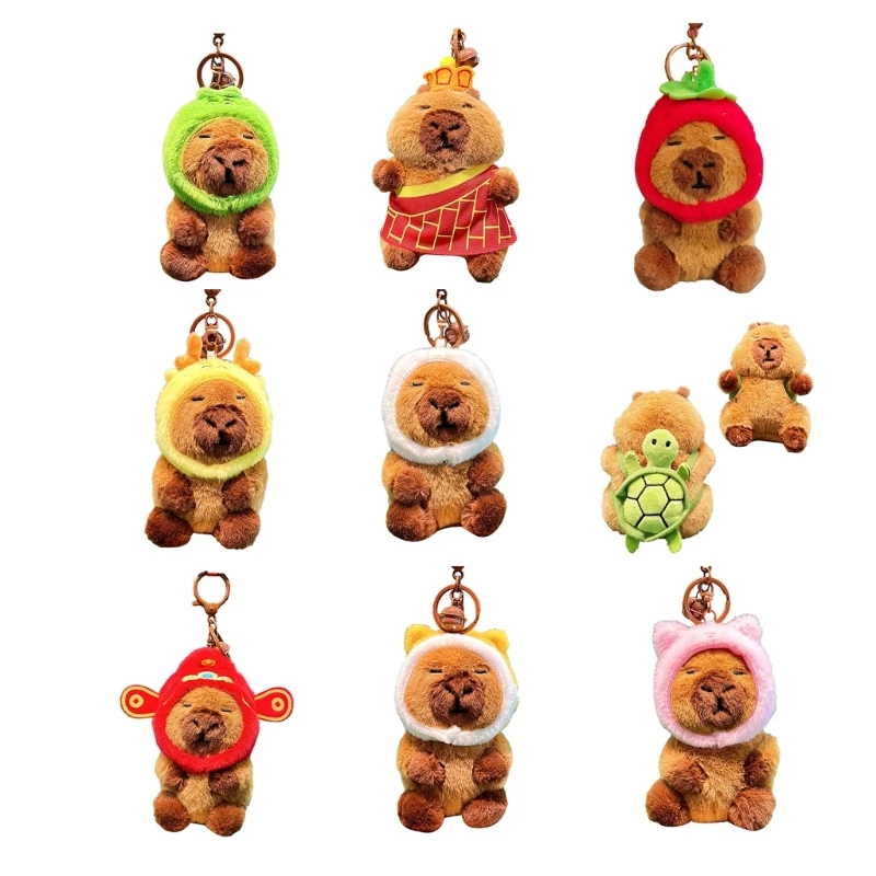 

Cosplay Capybara Plush Keychain Backpack Pendant Cartoon Car Keyring Handbag Decoration Women Accessories Birthday Gift