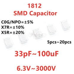 1812 SMD Capacitor 10PF33PF220PF330PF470PF680PF1NF2.2NF3.3NF6.8NF4.7NF10NF22NF47NF100NF0.1UF1UF2.2UF4.7UF10UF22UF47UF100UF104103