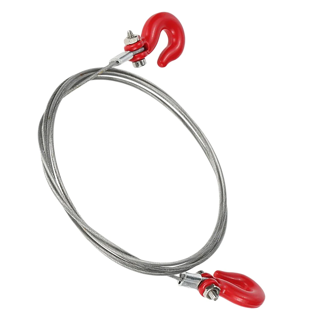 Steel RC Tow Rope with Hooks Crawler Accessories Simulation Trailer Wire Rope for Axial SCX10 CC01 RC4WD D90 D110 TF2