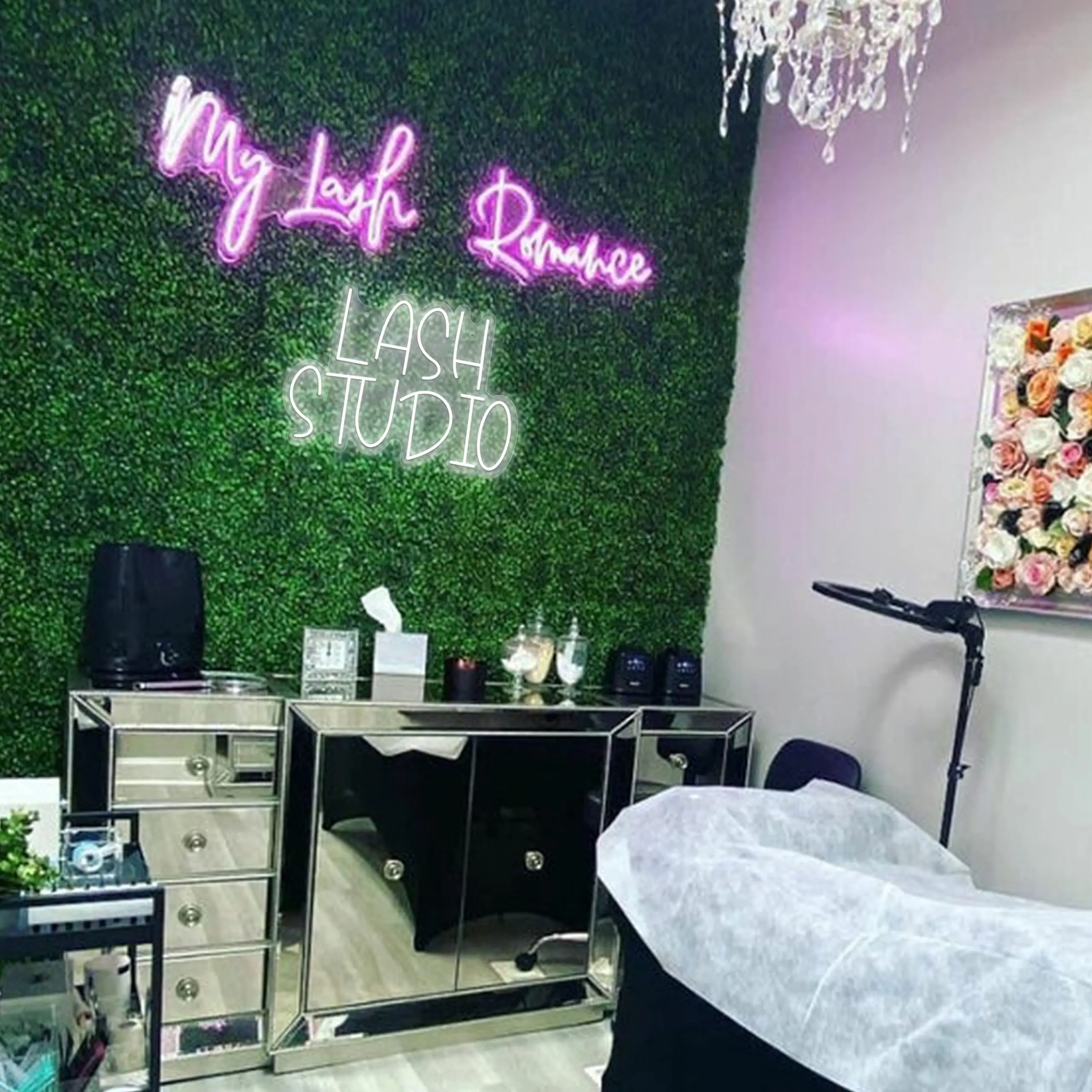Lash Studio Neon Sign Lashes Room Decor LED Light Business Signs for Lash Lounge, Studio, Beauty Salon, Office Decorations