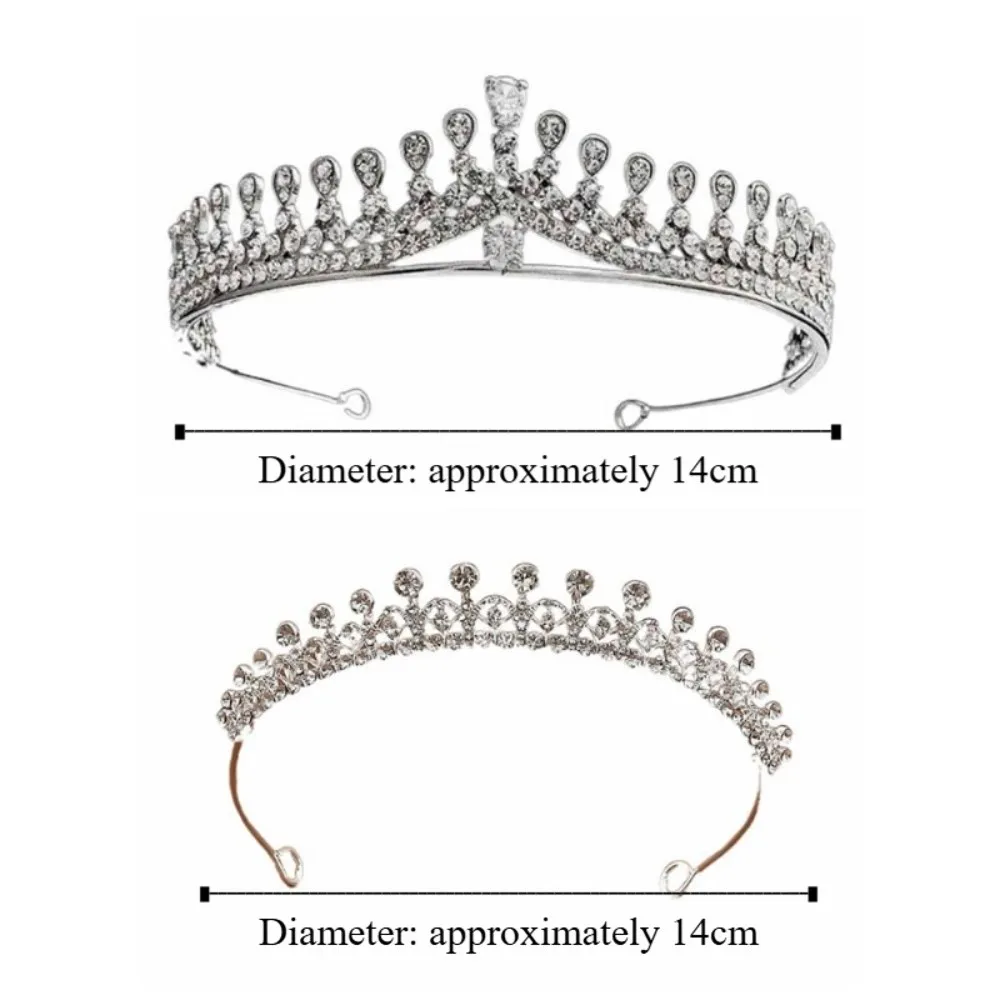Diadem مجوهرات الشعر كريستال تاج الزفاف لامعة الزركون الزفاف الشعر مجوهرات سباركلي الفاخرة الأميرة تيارا لعيد ميلاد
