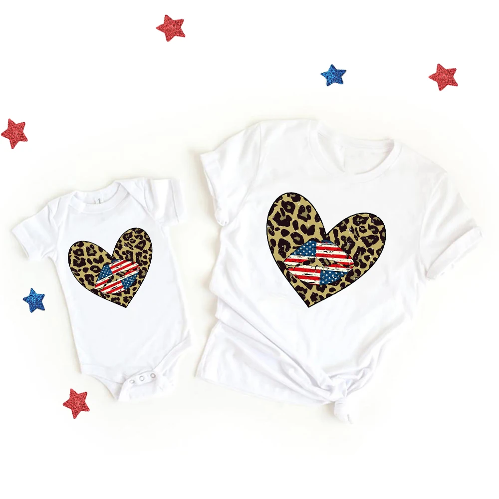 4th of July Mommy and Me Matching Shirts Outfits Mother and Daughter Graphic TShirts Clothes Mama & Mini Fourth of July Shirt