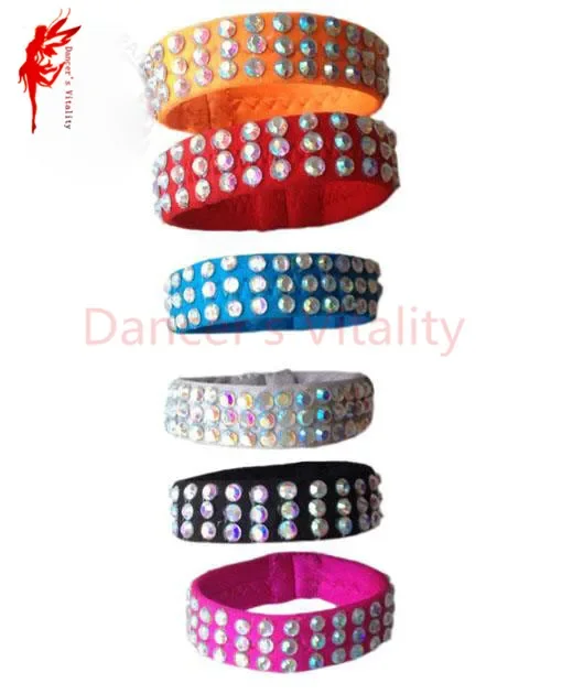 Accesorios de baile latino para mujer, pulsera de baile latino con piedras de lujo