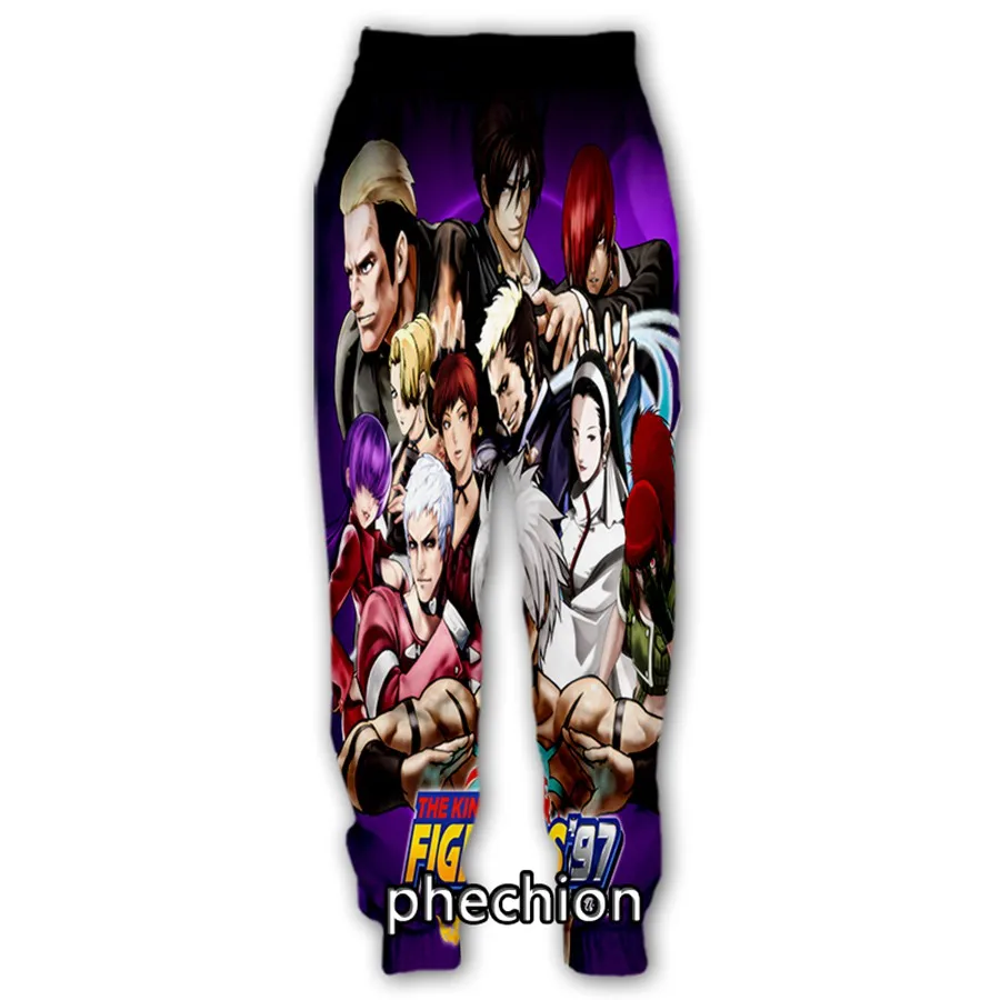 Phechion-Pantalones largos deportivos para hombre y mujer, pantalón informal holgado con estampado 3D del rey de los luchadores, K171