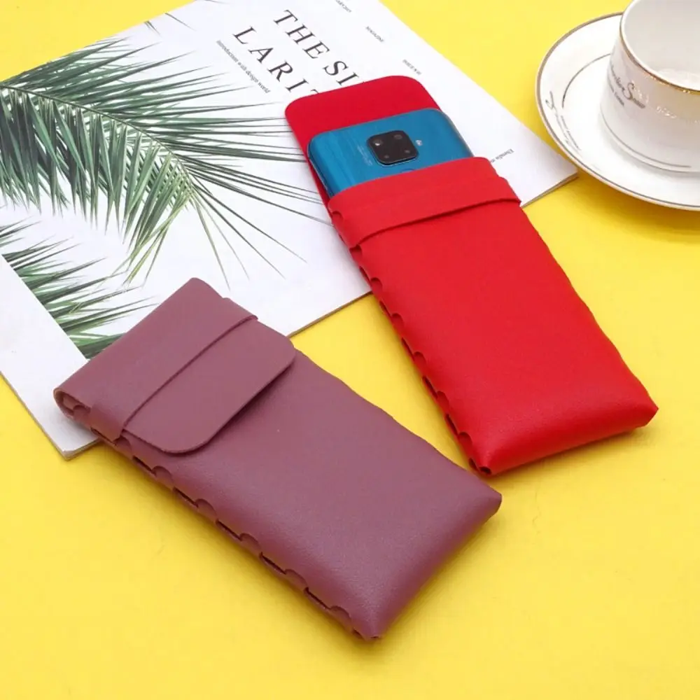 Fashion Solid Color Leather Sunglasses Box Bag Lightweight Soft Glasses Case Anti-scratch Korean Style Eyeglasses Holder Travel