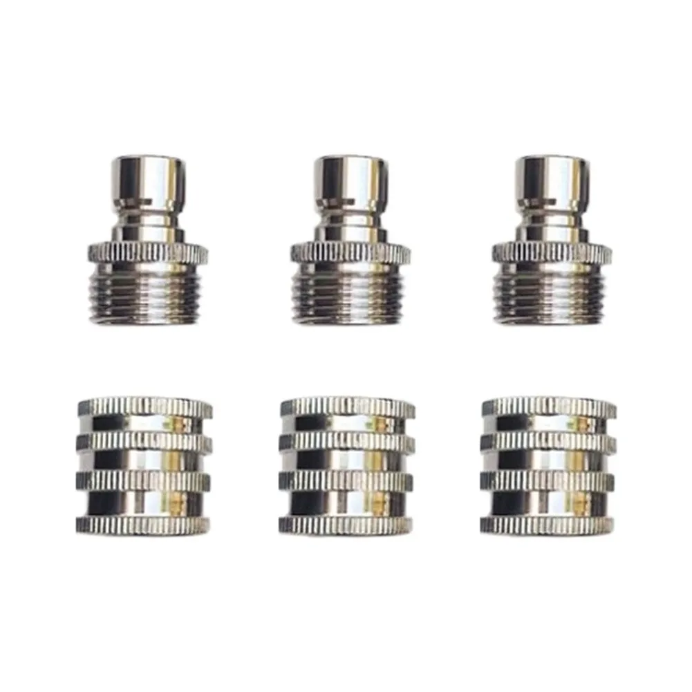 Stainless Steel Garden Hose Quick Connect Kit 3 Pack for 1/2 inch and 3/4 inch Hoses Used in Backyard and Patio Watering