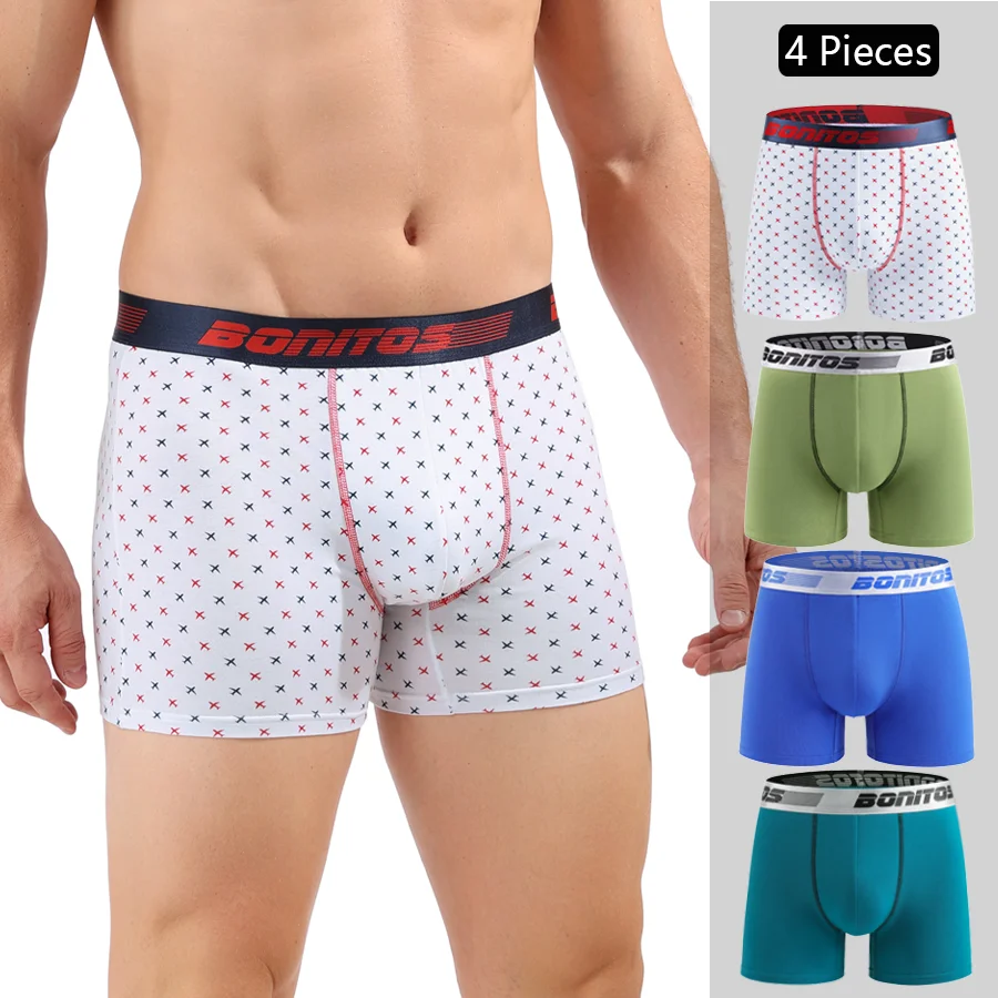 4pcs boxer shorts homem calcinha masculina boxer roupa interior de algodão para o sexo masculino casal sexy conjunto calecon tamanho grande lote macio