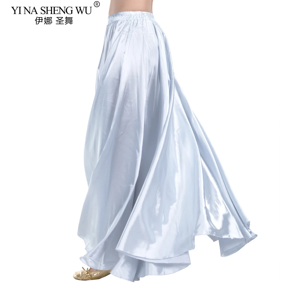 Bauchtanz 360 Grad Professionelle Tanz Praxis Rock Frauen Satin Tanz Kostüm Flamenco Röcke Bauchtanz Rock 14 Farben