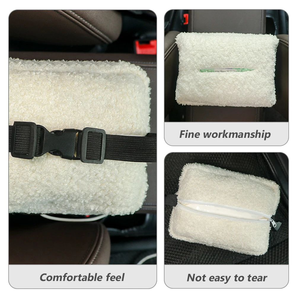 

Car Tissue Holder Seat Wool Paper Extraction Box Napkin Storage Lamb Wool Material Gentle Durable Practical Simple Operation