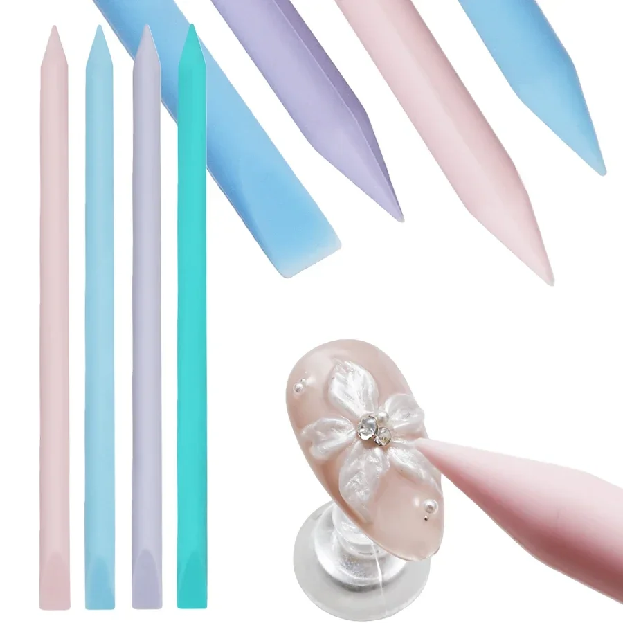 Doppelseitiger Silikon-Mischstab für Nagelkunst, Gel-Lack, Antihaft-Spatel, DIY-Schmuck-Rührstäbchen, Maniküre