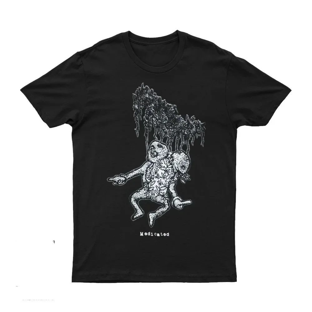 

2025 New MASSIVE GORE BULGE - MEDICATED Printed Unisex Street Fashion Trendy Short Sleeve with Pure Cotton Round Neck