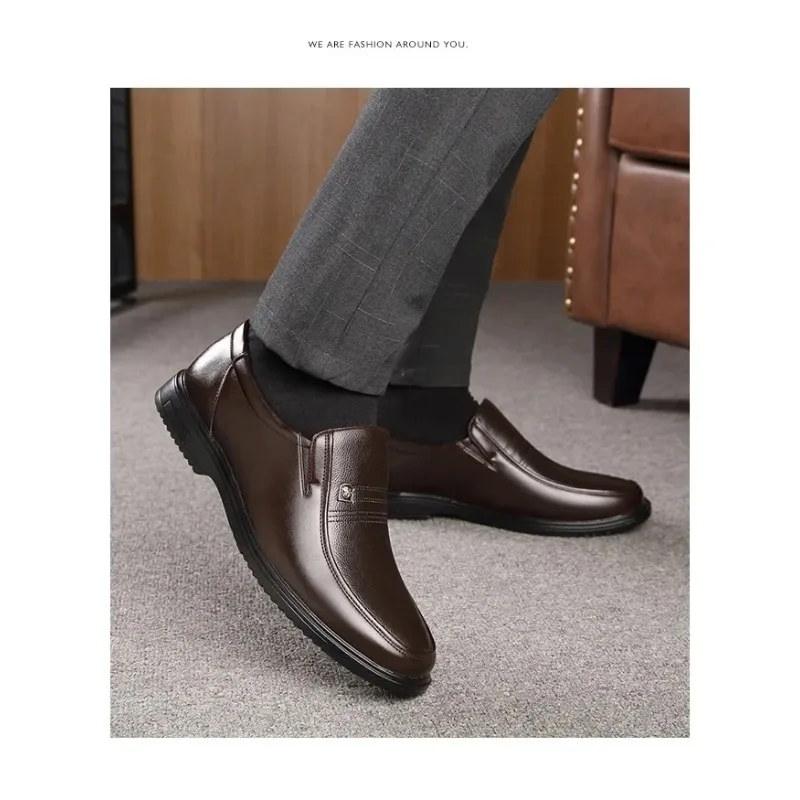 

Men Loafers Slip On Business Casual Classic Soft Leather Hombre Breathable Flat Genuine Leather Handmade Shoes