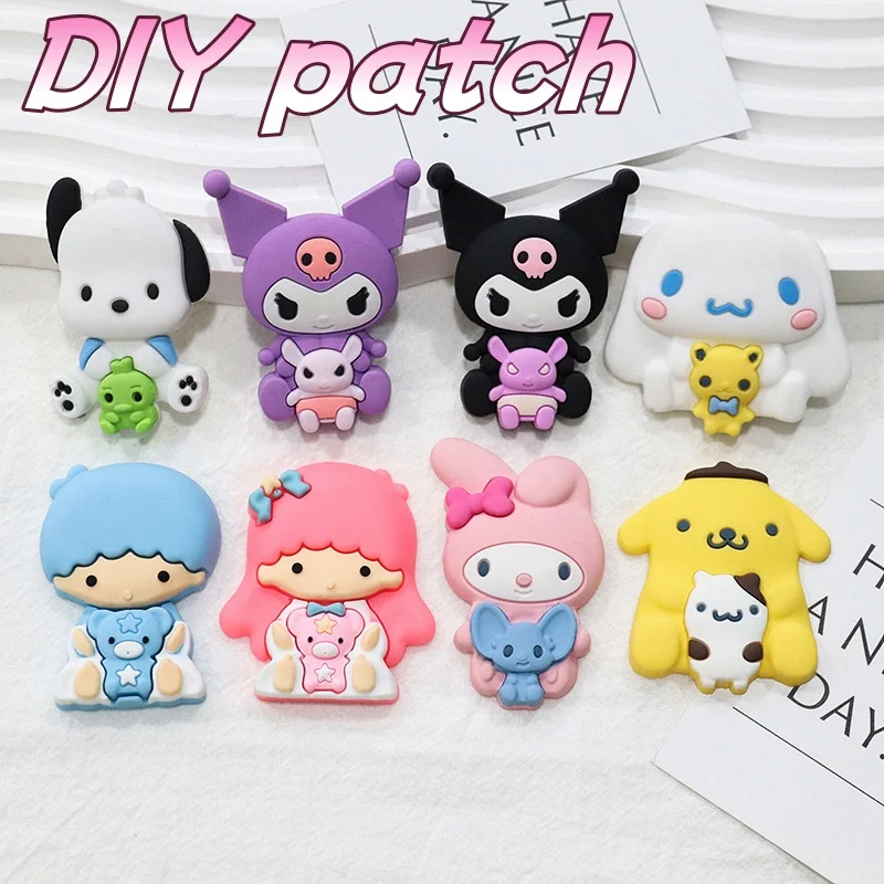 

Large cartoon Sanrio Melody Diy accessories cream soft glue mobile phone case accessories cup storage box patch animation