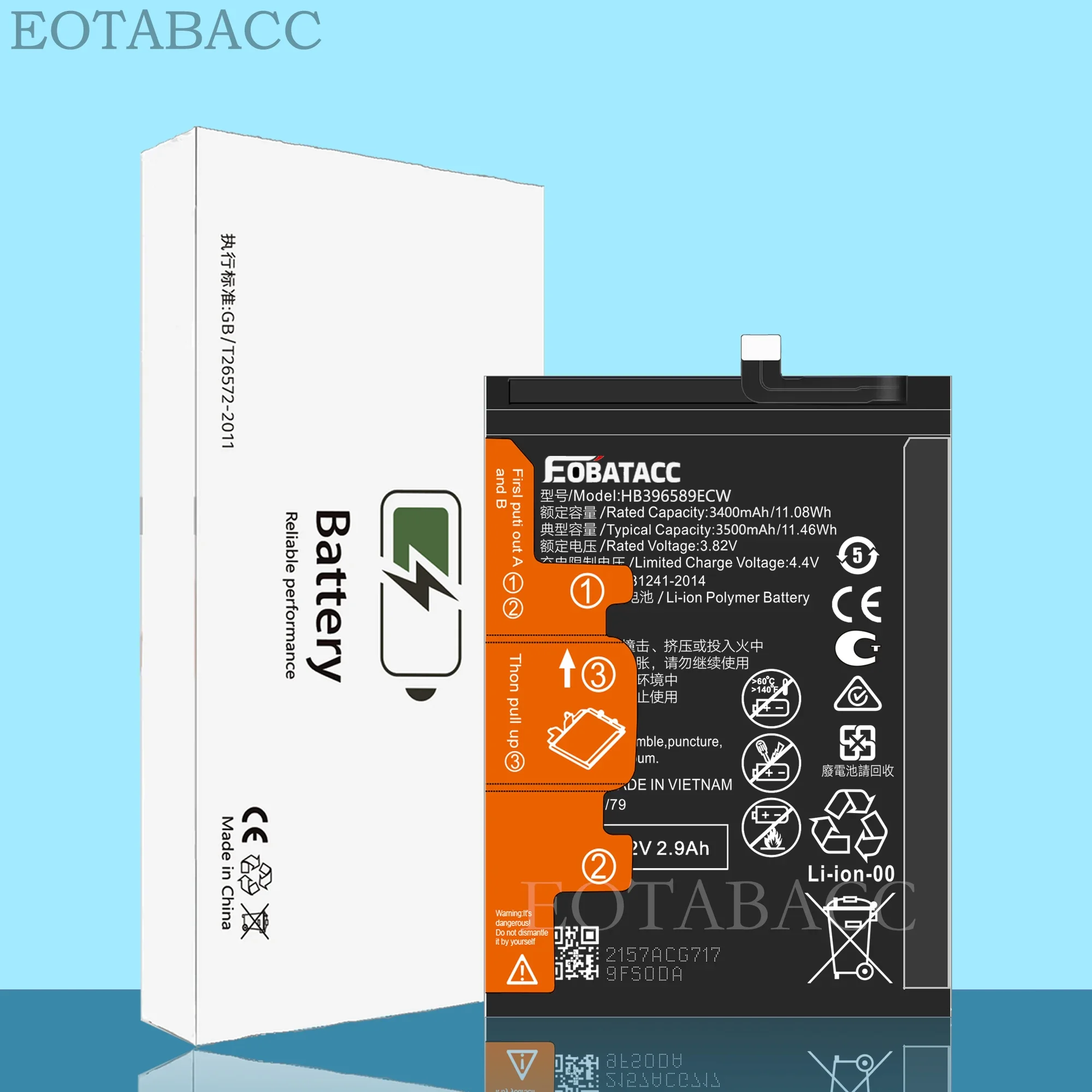 EOTABACC 100% New Original Battery HB396589ECW  For HUAWEI Nova 5 /Nova 5 Pro Battery +Tools