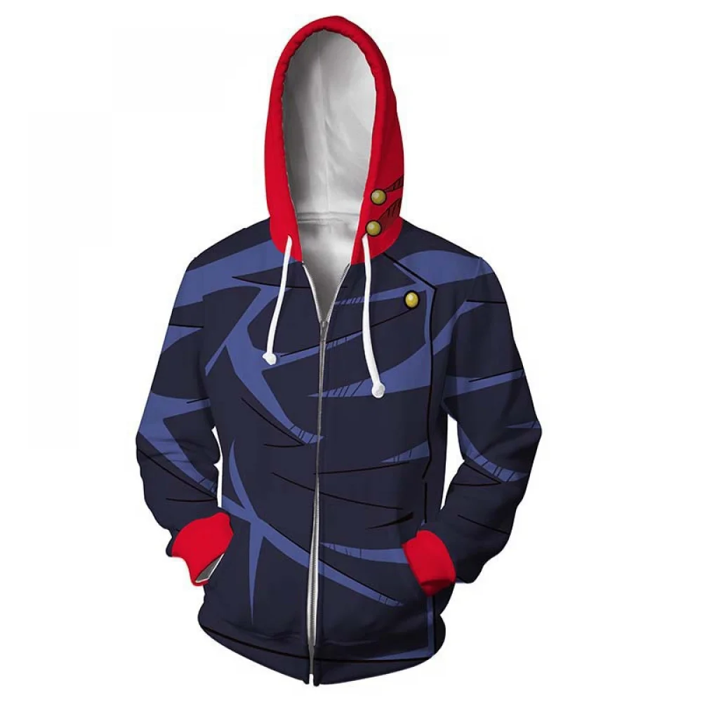 Spiel Anime Jujutsu Pullover Hoodie Frauen Männer 3D gedruckt Langarm Sweatshirt Reiß verschluss Jacke Cosplay Kostüm Outwear für die Jugend