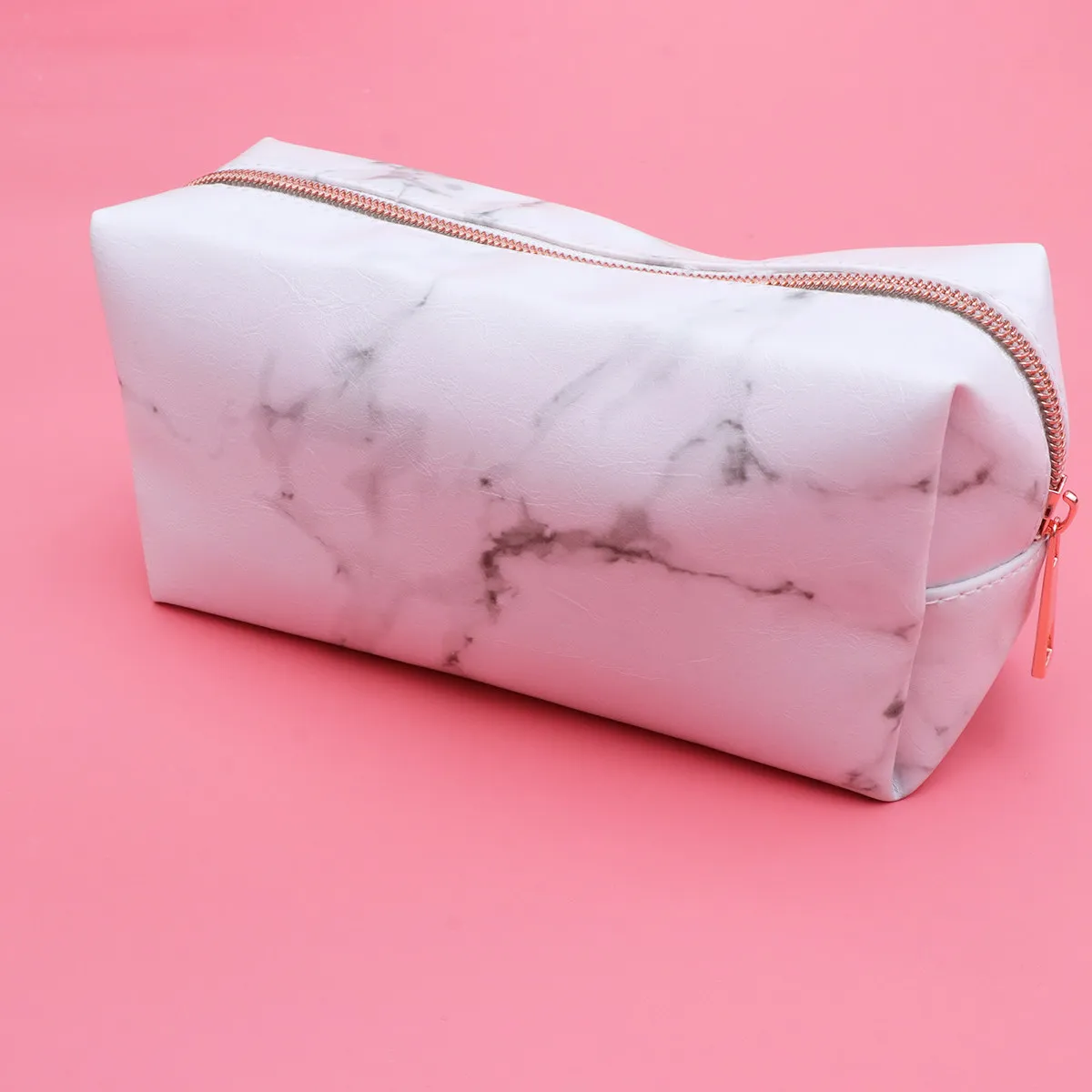 Marble Vein Design Compact Lightweight Makeup Bag High Capacity Organizer for Vacation Business Trip Outdoor Activities