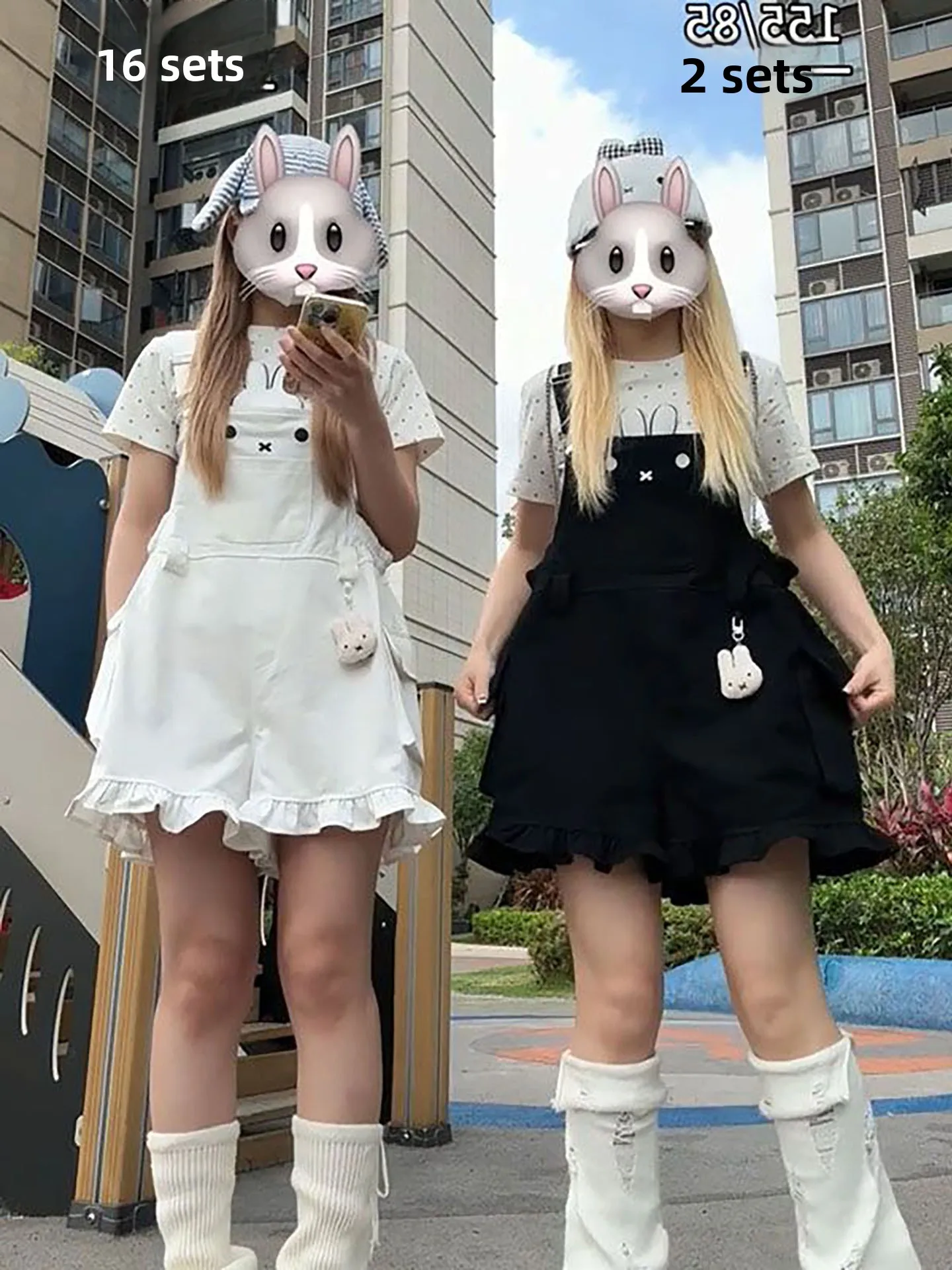 Summer Polka Dot Short Sleeve Top And Shorts Set Cute Anti-Aging for Best Friend Floral Print Bib Overalls Two Piece Set