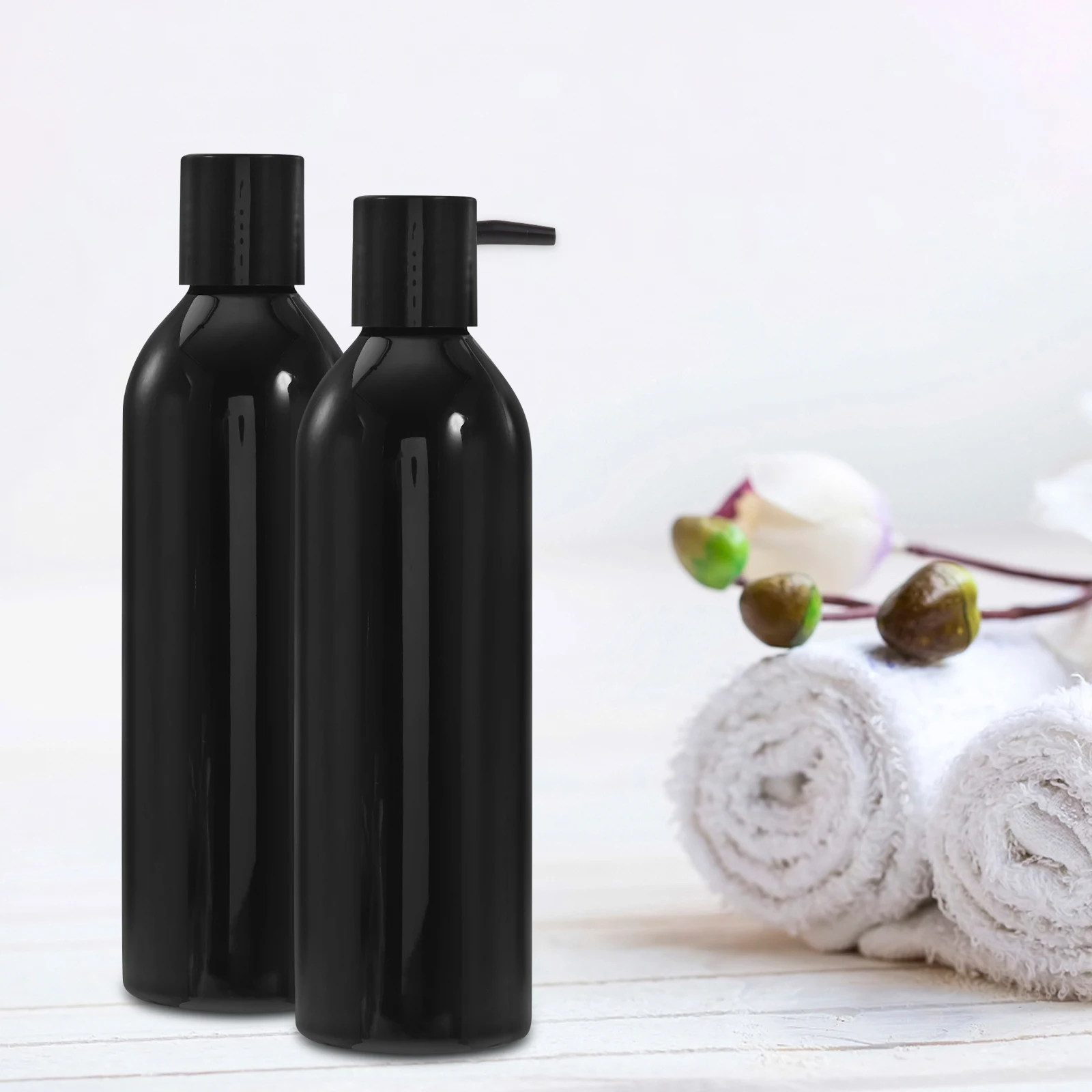 

6Pcs 250Ml Portable Travel Bottles Black Shampoo Dispenser Leakproof Eco-Friendly Lotion Bottle Shampoo Dispenser