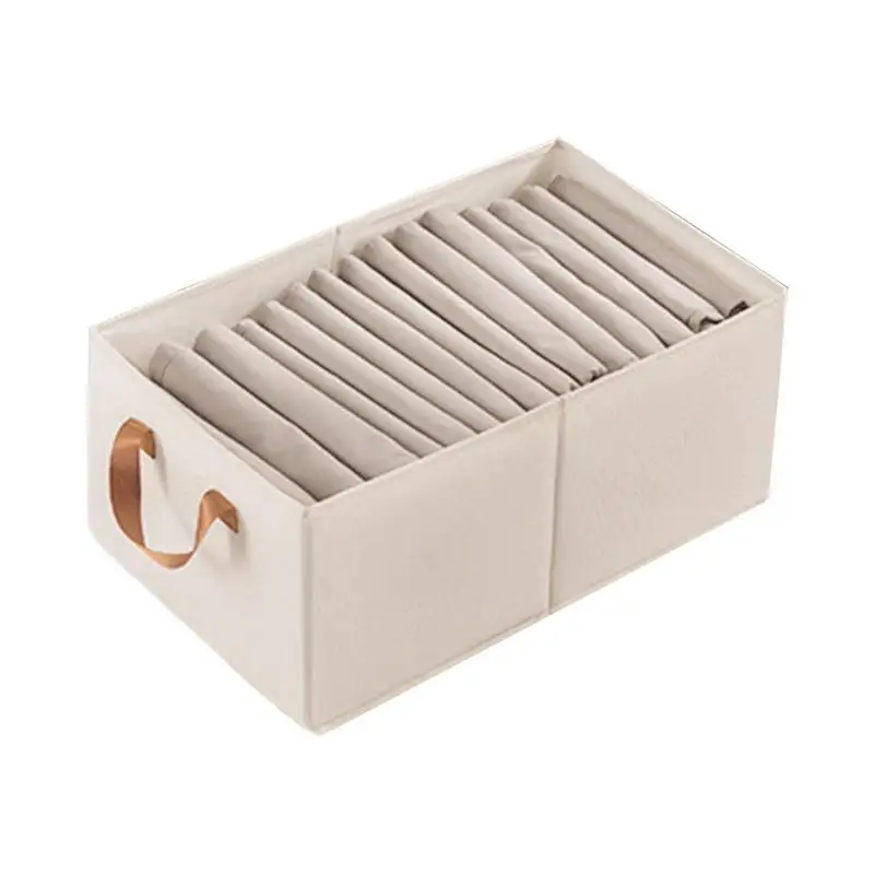 Socks Storage Organizer Folding Storage Box Without Lid Cotton Storage Containers Foldable Washable Cloth Storage Box For Closet