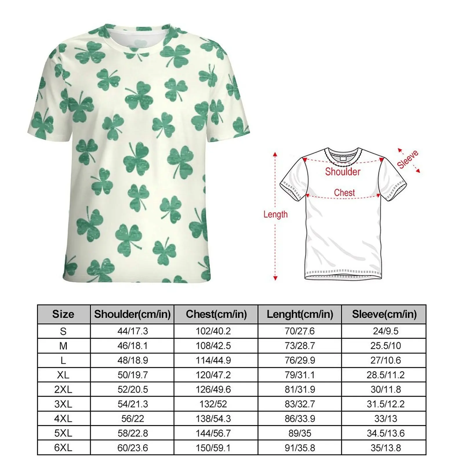 Dancing Shamrocks T-Shirt For Men St Patricks Day O Neck T-Shirts Beach Vintage Clothes Short Sleeve Y2K Big Size Tee Shirt