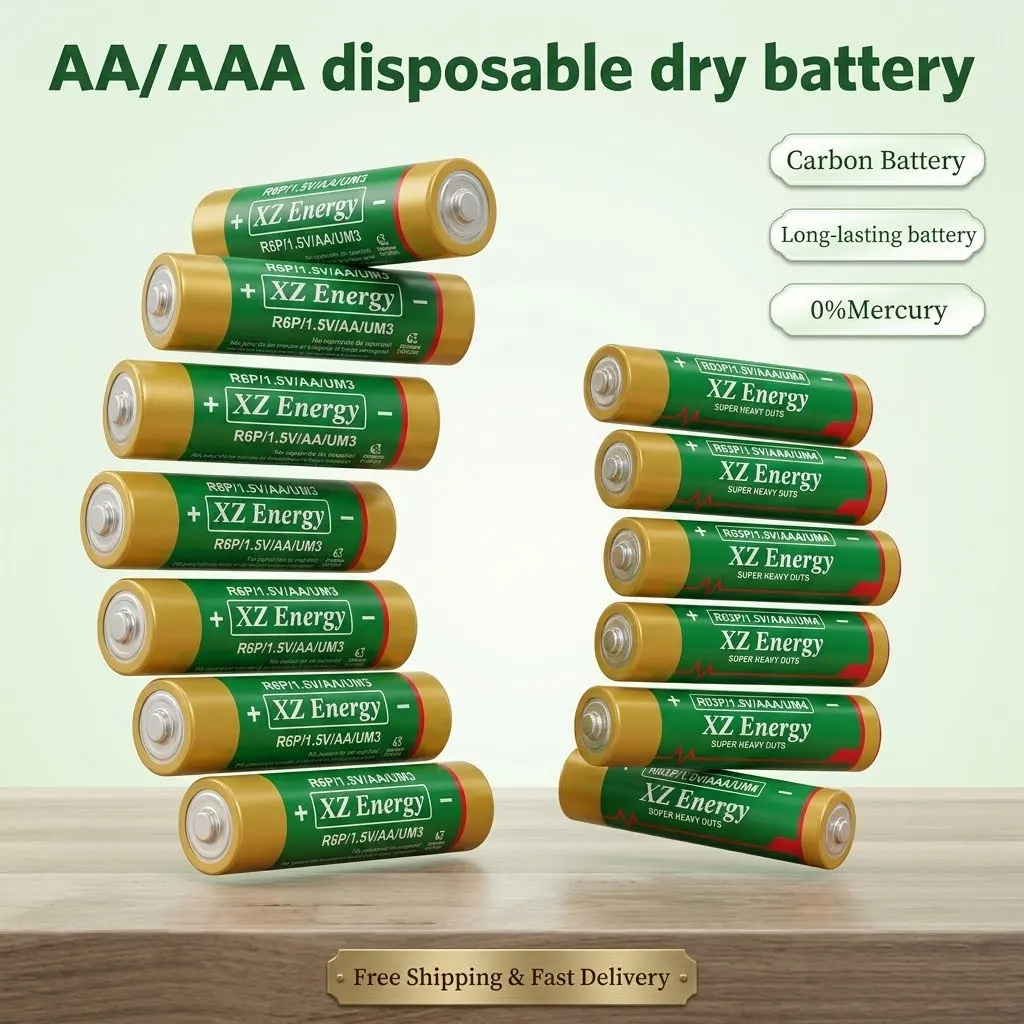 

1.5V AA AAA Carbon Zinc Dry Batteries 2-40PCS 2300mAh 1100mAh Disposable Battery For Oximeter Toy Clock