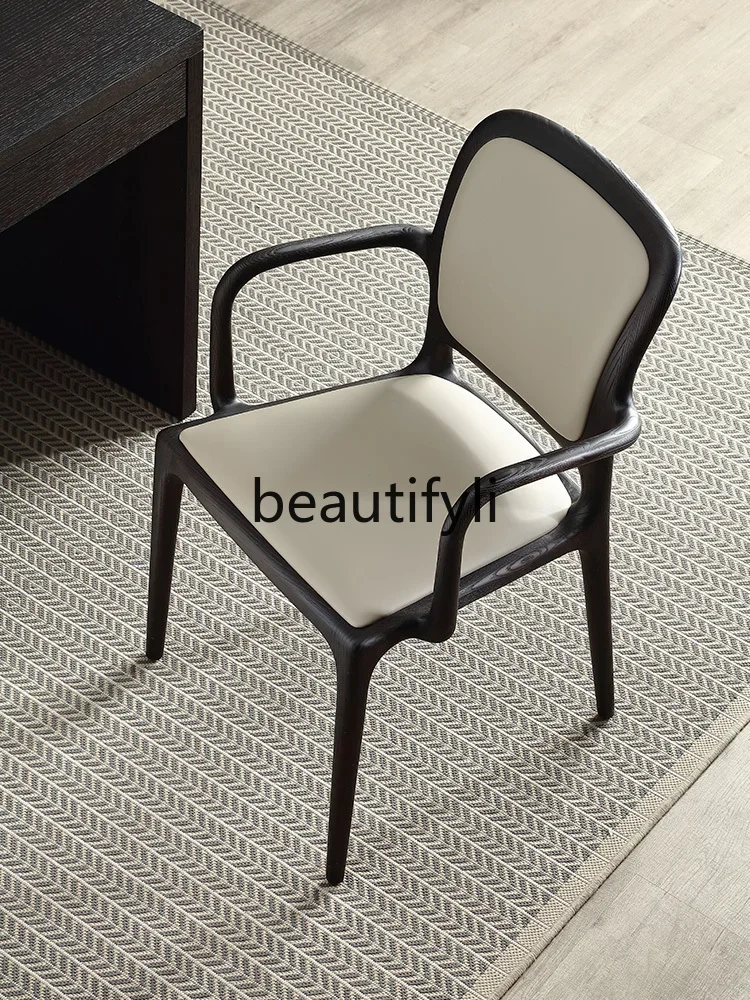 

FH Japanese Style Solid Wood casual Coffee Chair with Armrest Hiroshima Chair Computer Study Desk Chair