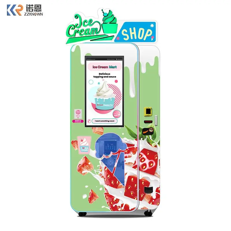 

Haloo Customized Design Soft Ice Cream Vending Machine Frozen Food Yogurt Machine Smoothie Machine Supplier For Sale