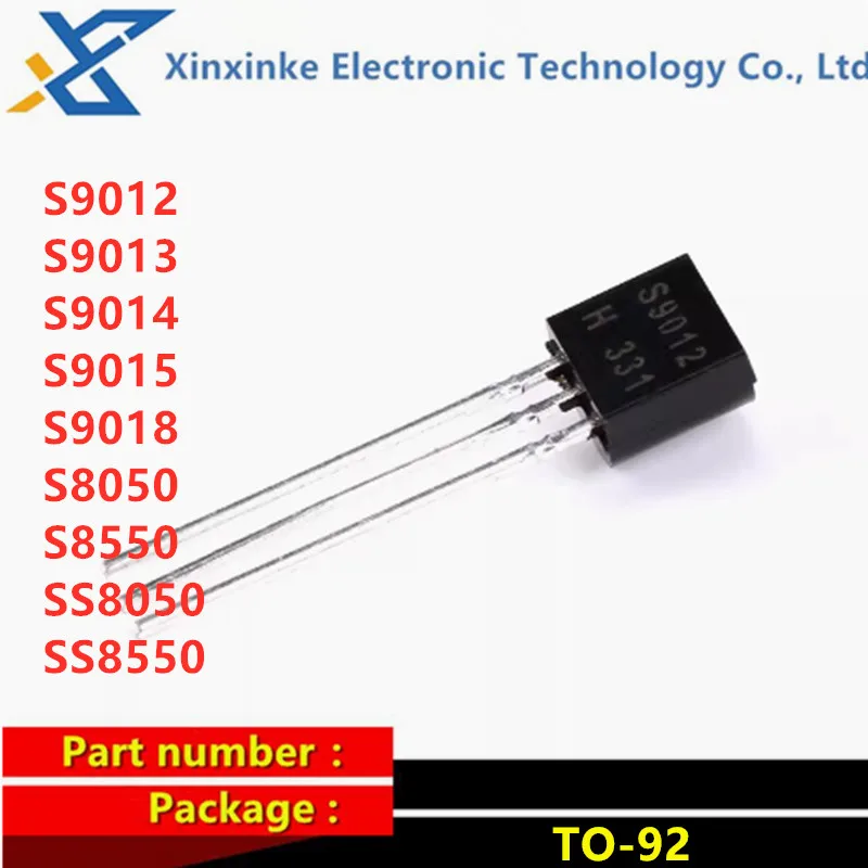 100PCS TO-93 S9012 S9013 S9014 S9015 S9018 S8050 S8550 SS8050 SS8550 Transistor DIP Triode Throught Hole