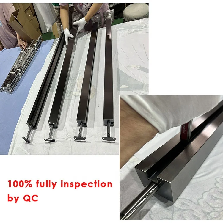 التخصيص مدينة آخر درابزين 40in طويل القامة نهاية المشاركات درابزين زجاجي عمود الدرج سياج الدرابزين درابزين 304 مربع المشبك البلاستيكية #4