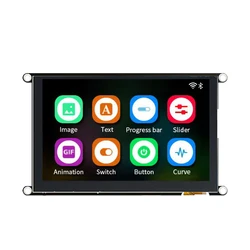 Módulo de Ecrã LCD de Alta Definição, Ecrã Táctil Capacitivo, WiFi e Bluetooth, ESP32S3, 8M, PSRAM, 16M, FLASH, IPS, 800x480, 5