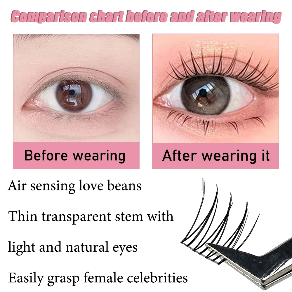 1 Box/90 bunches False Eyelashes Natural Eyelash Extension Individual Eyelash cluster Comic Eyelashes Makeup Lashes Tools