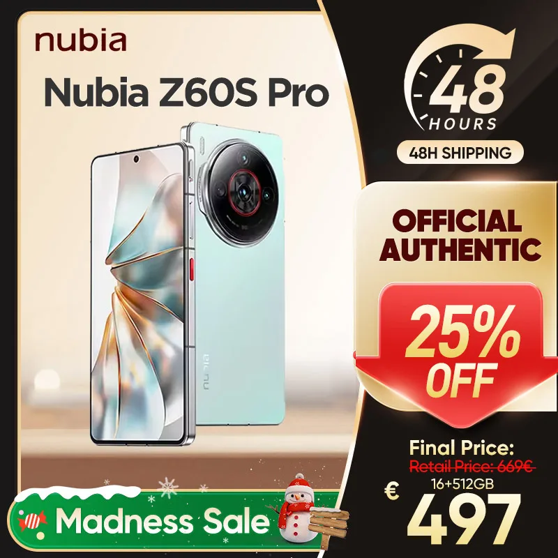 Nubia Z60S Pro Snapdragon 8 Gen 2 5100mAh Battery 6.78'' 120Hz Screen 50MP Camera AI telephoto Global Version NFC 5G Smarthone