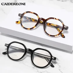 CAIDERONI Retro Quality Acetete Glasses Unisex Small Frame Computer Blue Light Blocking Reading Glasses Men Customizable 6848
