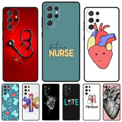 Doctor Nurse Medical Medicine Health phone case For Samsung Galaxy S24 S23 S22 Ultra Note 10 20 Plus S8 S9 S10 S20 S21 FE Cover