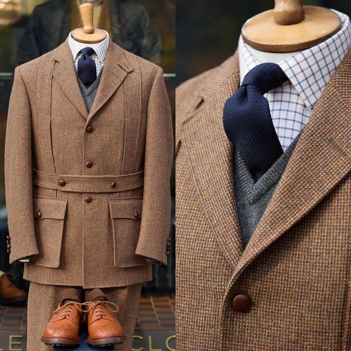 بدلة رجالية كلاسيكية واحدة الصدر محززة التلبيب سليم صالح 2 قطعة سترة السراويل ملابس المهنية غير رسمية Comforta مخصصة #1