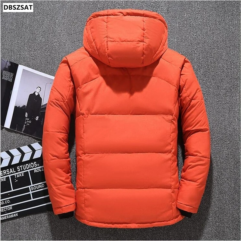 Chaqueta gruesa y cálida de plumón de pato para Hombre, Parkas con capucha, abrigos de gran tamaño, Parkas de invierno de-30 grados