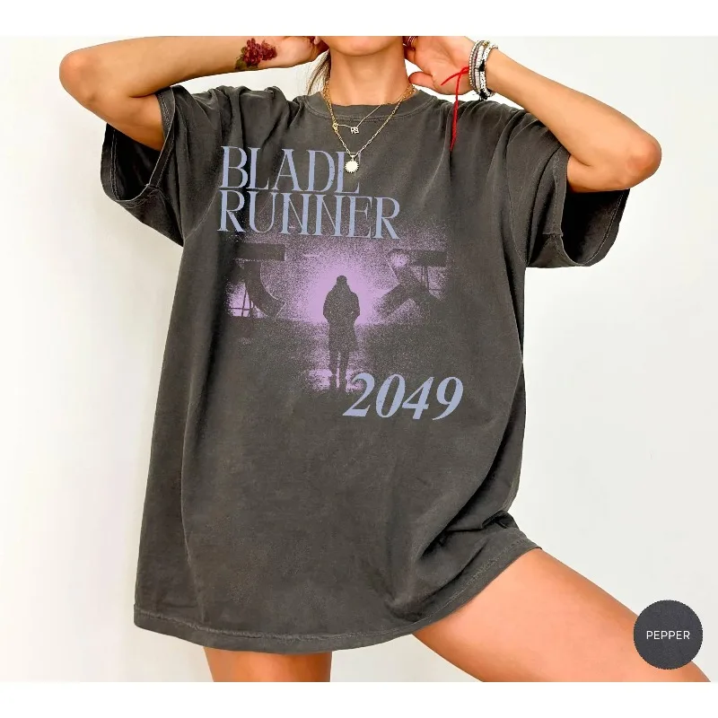 Blade Runner 2049 Shirt, Vintage Ryan Gosling T-Shirt, Retro Sci-Fi Movie Apparel, Neon Synthwave Style Top