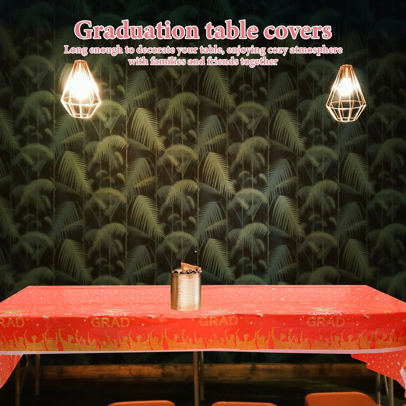 

Table Cloth Doctor's Hat Tablecloth Graduation Plastic Props Cover Decorations Orange Cloths