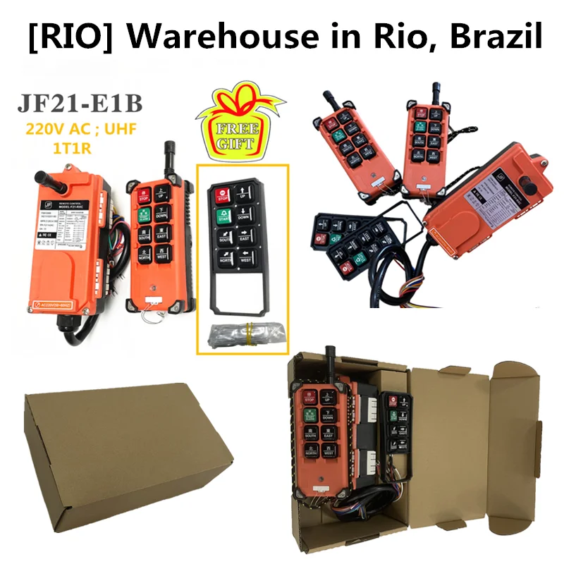 RIO Warehouse F21-E1B JF21-E1B Industrial Crane Wireless Radio Remote Control for Truck Hoist 220V AC