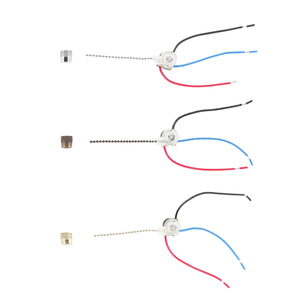 3Pack Ceiling Fan Light Switch ZE-110 Fan Switch 3 Way Speed Fan Switch Ceiling Pull Chain Switch ReplacementJAS