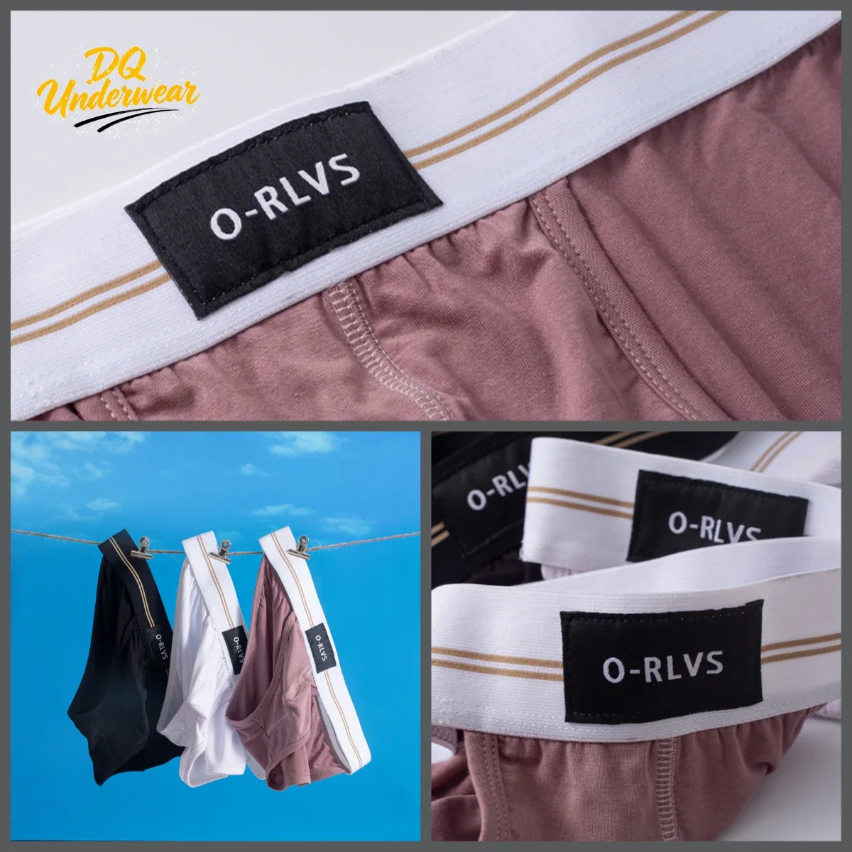 1PCS Classic Low Cut Mens Bikini Briefs Contrast Striped Waistband Smooth Stretch Fabric Casual Underpants OR6109