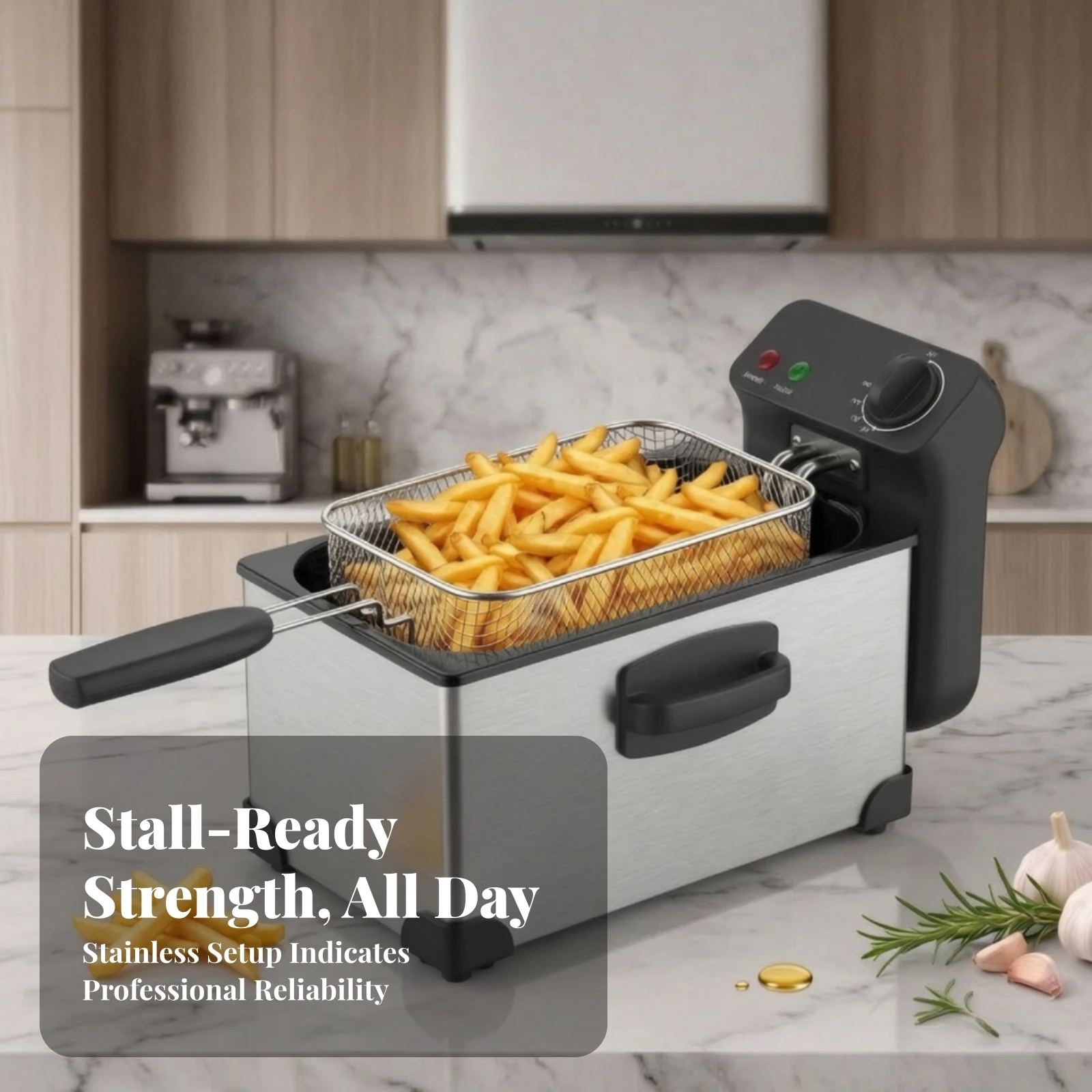 Electric Deep Fryer Compact Appliance for Home Cooks, Kitchen