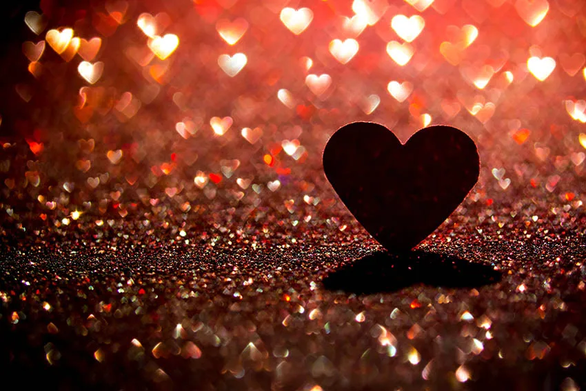 Love Heart Shape Photographic On The Ground Backdrops For Happy Valentine's Day Birthday Memory Day Night Bokeh Backgrounds