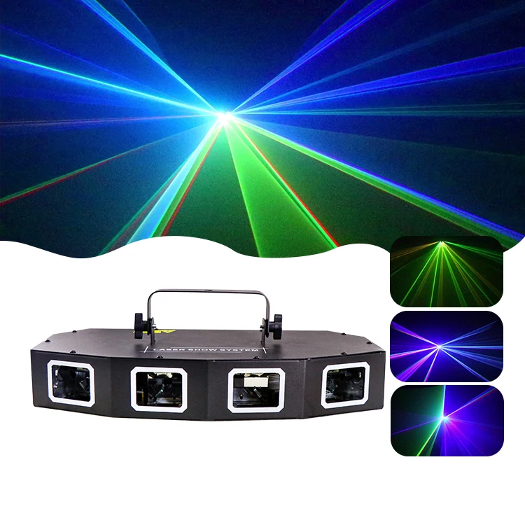

Лазерный свет Dmx Rgb Dj 4-головный полноцветный лазерный свет Rgb для дискотек