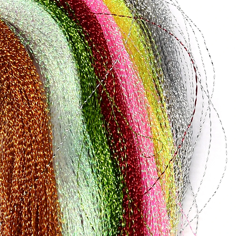 MNFT 5Pcs Crystal Flash Fly Tying Materials Flashabou Tinsel Fishing Flies Making String Jig Hook Lure
