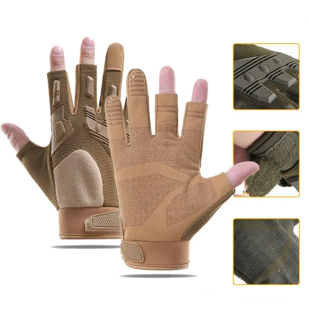

Three Fingers Motorcycle Gloves Vintage Anti-Slip Racing Finger Mittens Fingerless Wear-Resistant Men'S Fingerless Gloves